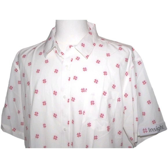 MICROSOFT x INSIGHT Men's XXL Button Up Shirt Short Sleeve Tech Poly Spandex - Picture 6 of 8